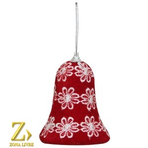 ENFEITE BOLA SINO VERMELHO/BRANCO 10CM