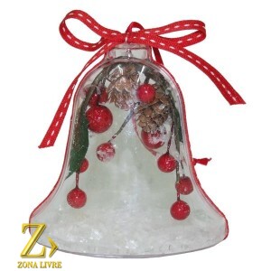 ENFEITE NATALINO SINO TRANSPARENTE 10CM