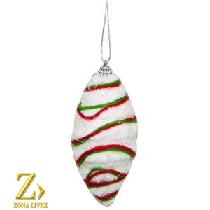 ENFEITE P/ARVORE BCO/VM 13CM