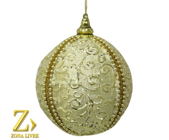 ENFEITE NATALINO BOLA DOURADA 20CM