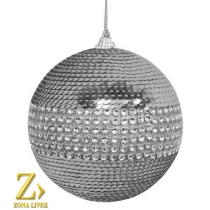 ENFEITE NATALINO BOLA PRATA 08CM