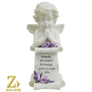 ANJO RESINA BRANCO 25CM