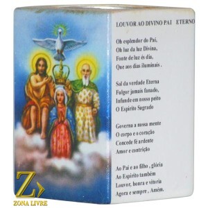 PORTA VELAS ORAÇÃO DIVINO PAI ETERNO 7,5CM
