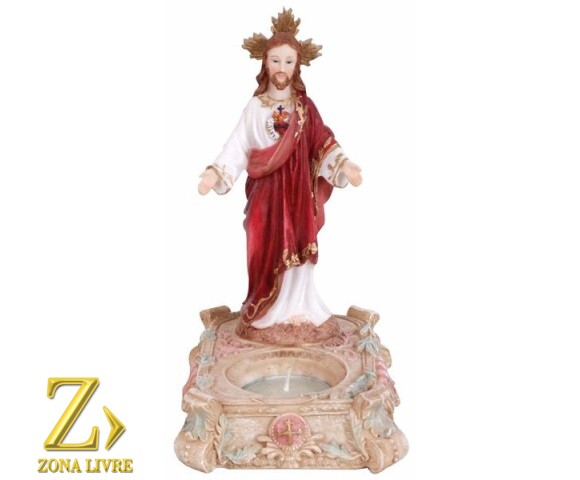 PORTA VELA SAGRADO CORAÇÃO DE JESUS 18CM