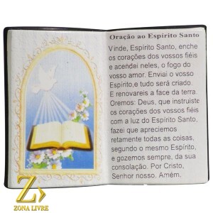 PORTA CANETA LIVRO DE ORAÇÃO ESPIRITO SANTO 14X11CM
