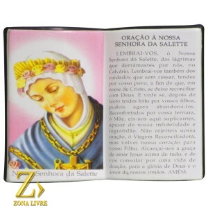 PORTA CANETA LIVRO DE ORAÇÃO NOSSA SENHORA SALETE 14X11CM