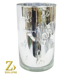 CASTICAL DE VIDRO PRATA 29,5CM