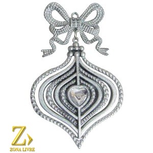 ENFEITE NATALINO PRATA 12CM