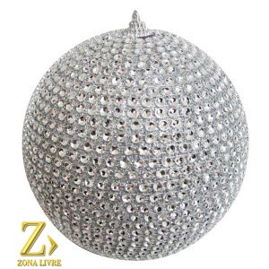 ENFEITE NATALINO BOLA 10CM PRATA