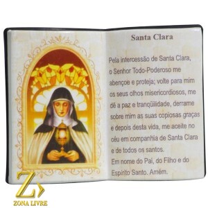 PORTA CANETA LIVRO DE ORAÇÃO SANTA CLARA 14X11CM