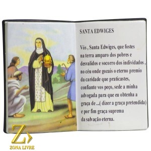 PORTA CANETA LIVRO DE ORAÇÃO SANTA EDWIGES 14X11CM