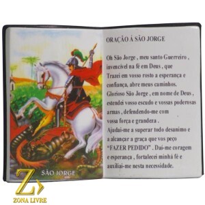 PORTA CANETA LIVRO DE ORAÇÃO SÃO JORGE 14X11CM