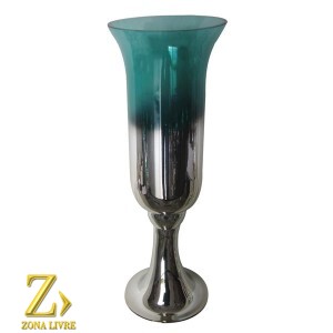 VASO DE VIDRO AZUL 55CM