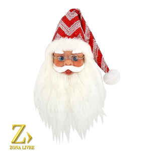 ROSTO PAPAI NOEL 20CM VERMELHO/BRANCO
