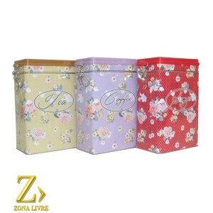 JOGO 3 LATAS CAFÉ/AÇÚCAR/CHÁ 20CM