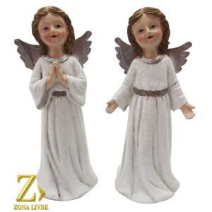 JG 2 ANJOS RESINA BRANCO 20CM