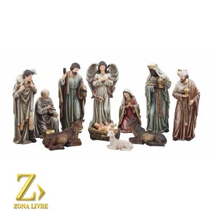 PRESEPIO GREEN 11 PÇS 13 CM
