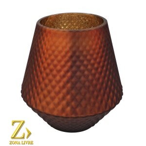 VASO DE VIDRO BRONZE FOSCO AVELUDADO 22X23CM