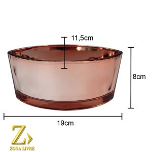 VASO DE VIDRO ROSA METALIZADO 19X11,5X8CM
