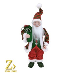 PAPAI NOEL VERMELHO/VERDE 30CM