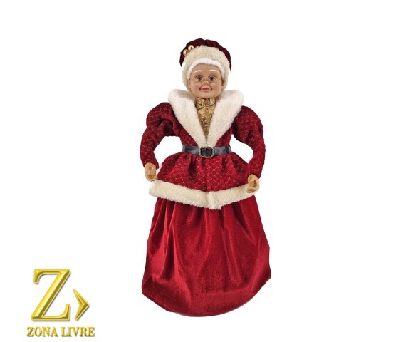 MAMAE NOEL VERMELHO/DOURADO 45CM