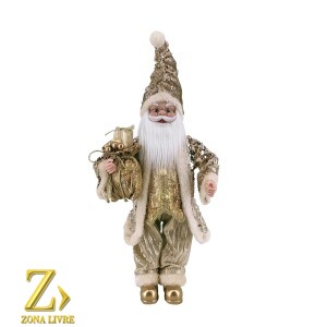 PAPAI NOEL DOURADO/CREME 50CM