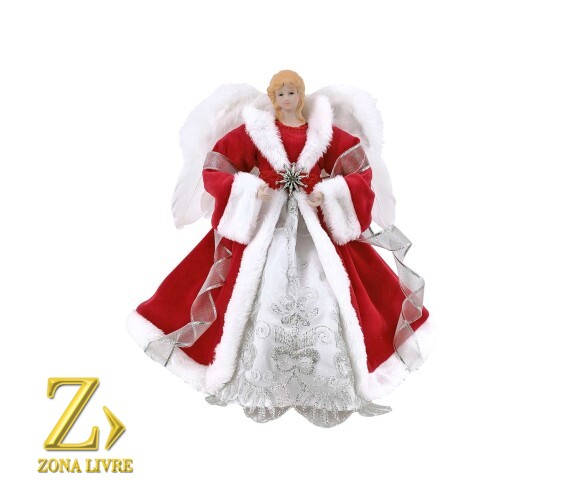 ANJO VERMELHO/BRANCO 30CM
