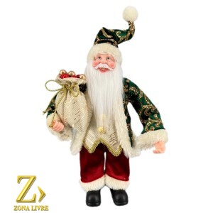 PAPAI NOEL VERMELHO/VERDE 30CM