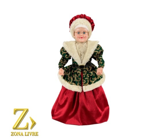 MAMAE NOEL VERMELHO/VERDE 45CM
