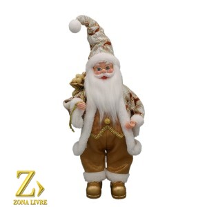 PAPAI NOEL MUSICAL LINEN /MARROM 40CM