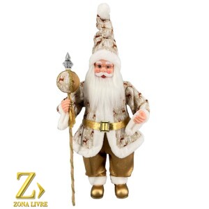 PAPAI NOEL MUSICAL LINEN/ MARROM 70CM