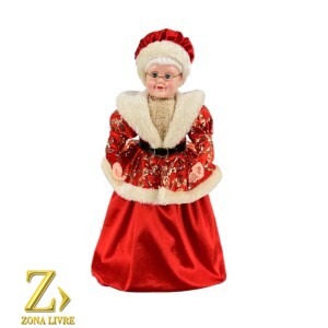 MAMAE NOEL VERMELHO/DOURADO 45CM