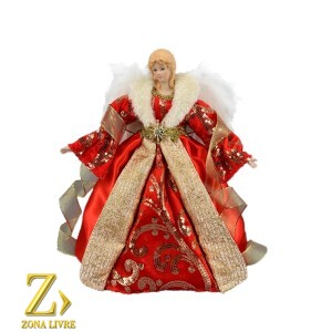 ANJO VERMELHO/DOURADO 30CM