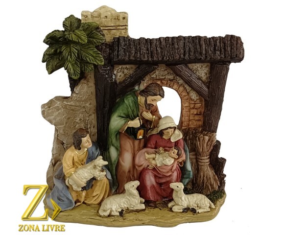 PRESEPIO SAGRADA FAMÍLIA DE RESINA 15CM