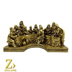 SANTA CEIA MESA  GOLD  23X11CM