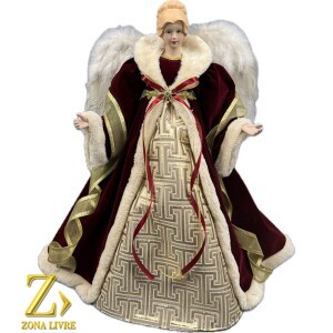 ANJO TOPO DE ARVORE VINHO 60CM