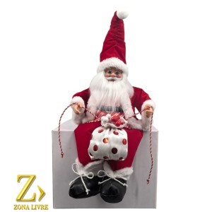 PAPAI NOEL SENTADO MUSICAL RED/WHITE 40CM