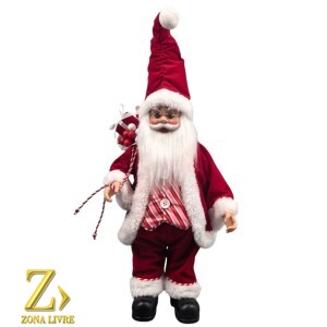 PAPAI NOEL MUSICAL  RED/WHITE 40CM