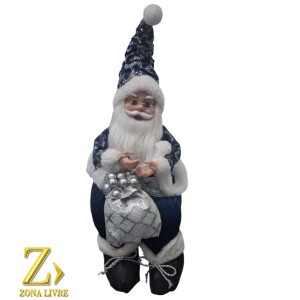 PAPAI NOEL 40CM MUSICAL AZUL