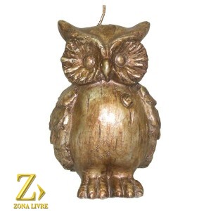 VELA CORUJA 10CM GOLD