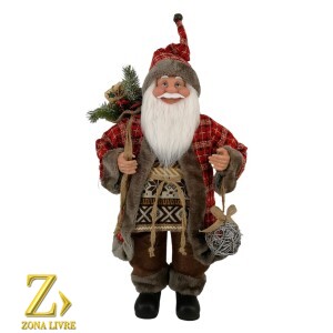 PAPAI NOEL VERMELHO/MARROM COUNTRY 70CM